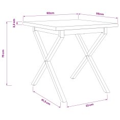 Vidaxl Kvadratna jedilna miza 60 x 55 x 75 cm Masiven les akacije