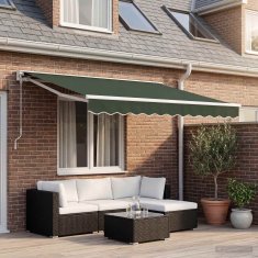 Vidaxl Nadomestno platno za tendo za 5x3.5 m Temno zelena Poliester