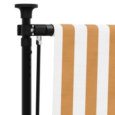 Vidaxl Zunanje rolo senčilo oranžno in belo 150x270 cm tkanina jeklo