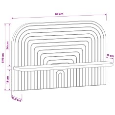 Vidaxl Stenska polica 2 kos Sonoma hrast 60 x 13.5 x 37.5 cm