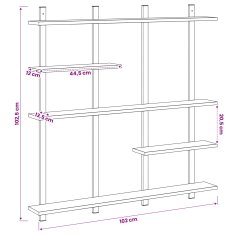 Vidaxl Stenska polica Črni hrast 102 x 13.5 x 102.5 cm Iverna plošča