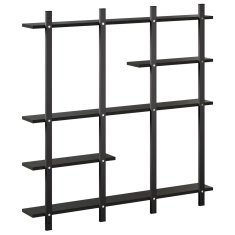 Vidaxl Stenska polica Črni hrast 102 x 13.5 x 102.5 cm Iverna plošča