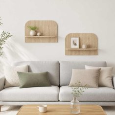 Vidaxl Stenska polica 2 kos Sonoma hrast 60 x 13.5 x 37.5 cm