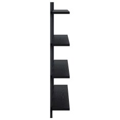 Vidaxl Stenska polica Črni hrast 102 x 13.5 x 80 cm Inženirski les