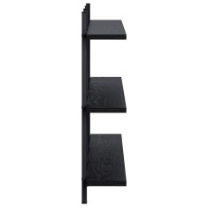 Vidaxl Stenska polica Črni hrast 102 x 13.5 x 58 cm Inženirski les