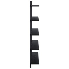 Vidaxl Stenska polica Črni hrast 102 x 13,5 x 102 cm Inženirski les