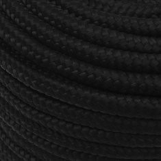 Vidaxl Večnamenska vrv 12 mm 50 m Črna Poliester