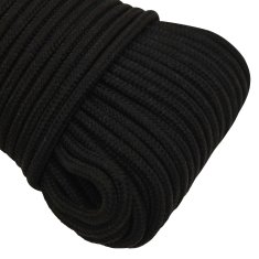Vidaxl Večnamenska vrv 4 mm 25 m Črna Poliester