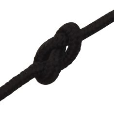 Vidaxl Večnamenska vrv 4 mm 25 m Črna Poliester