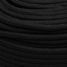 Vidaxl Večnamenska vrv 8 mm 50 m Črna Poliester