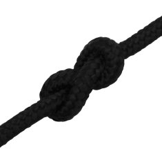 Vidaxl Večnamenska vrv 8 mm 50 m Črna Poliester