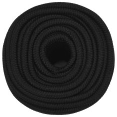 Vidaxl Večnamenska vrv 12 mm 25 m Črna Poliester