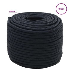 Vidaxl Večnamenska vrv 6 mm 100 m Kraljevo modra Poliester