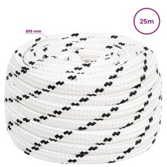 Vidaxl Večnamenska vrv 16 mm 25 m Bela Poliester