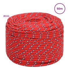 Vidaxl Večnamenska uporabna vrv 8 mm 50 m Rdeča PP