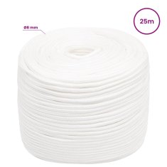 Vidaxl Večnamenska uporabna vrv 8 mm 25 m Bela PP