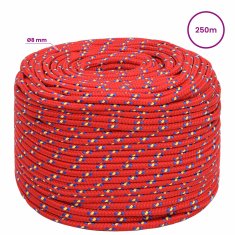 Vidaxl Večnamenska uporabna vrv 8 mm 250 m Rdeča PP