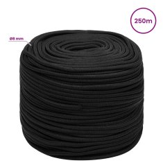 Vidaxl Večnamenska uporabna vrv 8 mm 250 m Črna PP