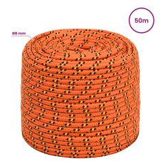 Vidaxl Večnamenska uporabna vrv 8 mm 50 m Oranžna PP
