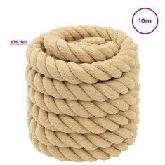 Vidaxl Večnamenska uporabna vrv 50 mm 10 m Naravna PP