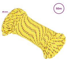 Vidaxl Večnamenska uporabna vrv 5 mm 50 m Rumena PP