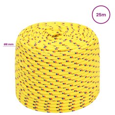 Vidaxl Večnamenska uporabna vrv 8 mm 25 m Rumena PP