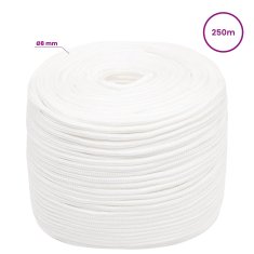 Vidaxl Večnamenska uporabna vrv 8 mm 250 m Bela PP