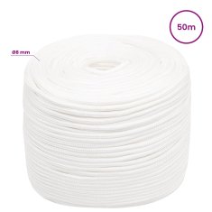 Vidaxl Večnamenska uporabna vrv 8 mm 50 m Bela PP
