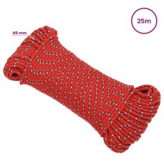 Vidaxl Večnamenska uporabna vrv 5 mm 25 m Rdeča PP