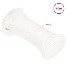Vidaxl Večnamenska uporabna vrv 5 mm 50 m Bela PP