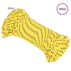 Vidaxl Večnamenska uporabna vrv 5 mm 100 m Rumena PP