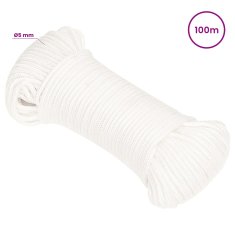 Vidaxl Večnamenska uporabna vrv 5 mm 100 m Bela PP