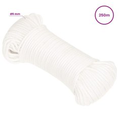 Vidaxl Večnamenska uporabna vrv 5 mm 250 m Bela PP