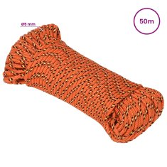 Vidaxl Večnamenska uporabna vrv 5 mm 50 m Oranžna PP
