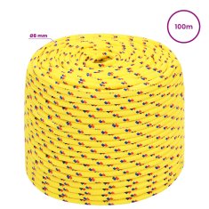 Vidaxl Večnamenska uporabna vrv 8 mm 100 m Rumena PP
