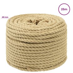 Vidaxl Večnamenska uporabna vrv 8 mm 25 m Naravna PP