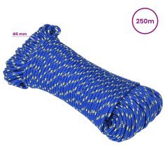 Vidaxl Večnamenska uporabna vrv 5 mm 250 m Modra PP