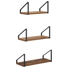 Vidaxl Stenske police 3 kos Star les 40 x 16 x 15,5 cm