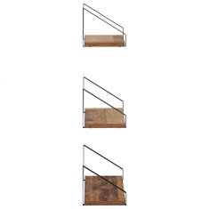 Vidaxl Stenske police 3 kos Star les 40 x 16 x 15,5 cm