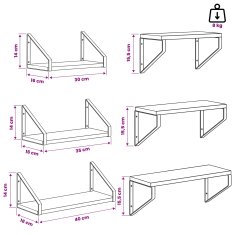 Vidaxl Stenske police 3 kos Artisan hrast 40 x 16 x 15,5 cm