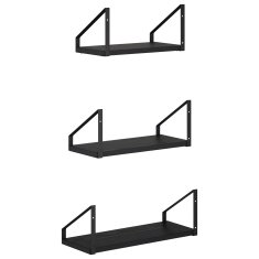Vidaxl Stenske police 3 kos Črni hrast 40 x 16 x 15,5 cm
