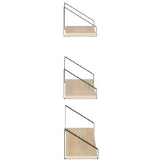 Vidaxl Stenske police 3 kos Sonoma hrast 60 x 16 x 15,5 cm