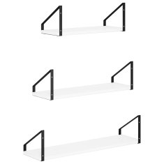 Vidaxl Stenske police 3 kos Bela 60 x 16 x 15,5 cm