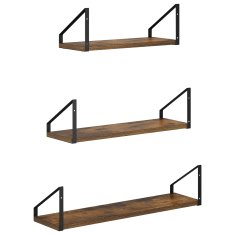 Vidaxl Stenske police 3 kos Dimljen hrast 60 x 16 x 15,5 cm