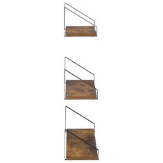 Vidaxl Stenske police 3 kos Dimljen hrast 60 x 16 x 15,5 cm