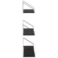 Vidaxl Stenske police 3 kos Črni hrast 60 x 16 x 15,5 cm