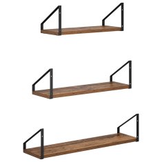 Vidaxl Stenske police 3 kos Star les 60 x 16 x 15,5 cm