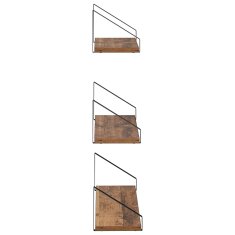 Vidaxl Stenske police 3 kos Star les 60 x 16 x 15,5 cm