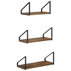 Vidaxl Stenske police 3 kos Dimljen hrast 40 x 16 x 15,5 cm