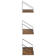 Vidaxl Stenske police 3 kos Dimljen hrast 40 x 16 x 15,5 cm